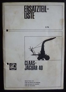 Claas Häcksler Jaguar 40 Ersatzteilliste