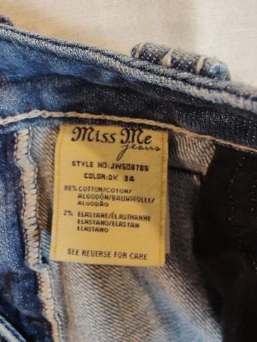 Miss Me Jeans Womens 29 Bootcut Denim Embellished Low Rise Western Cowboy Blue - Picture 9 of 11