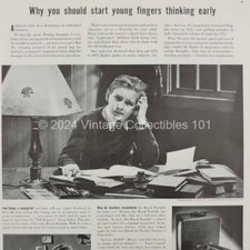 1941 Royal Portable Typewriter Boy Student Homework photo art decor vintage ad thumbnail