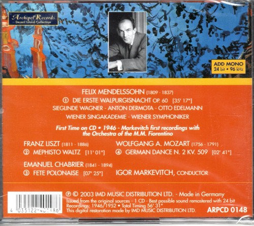 MENDELSSOHN - DIE ERSTE WALPUGISNACHT - EDELMANN - WIENER SYMPH - MARKEVITCH - Bild 2 von 2