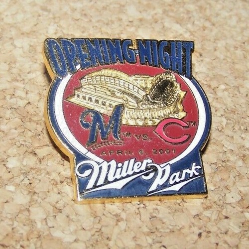 2001 Opening Night Milwaukee Brewers v Cincinnati Reds pin at Miller Park c37252 - Picture 6 of 8
