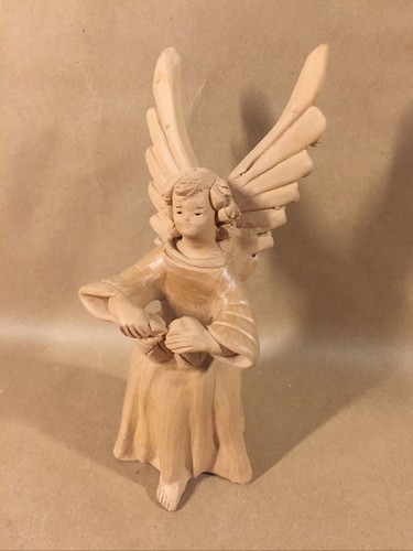 Portacandele vintage ceramica guatemala arte popolare angelo che suona batteria 7" - Foto 7 di 12