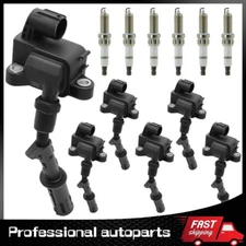 6x Ignition Coil & 6 DOUBLE IRIDIUM Spark Plug Set For Mercedes-Benz UF733 UF741