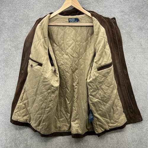 Polo Ralph Lauren Jacket Mens Medium Brown Calf Suede Shooting Country Hunting - Picture 3 of 15