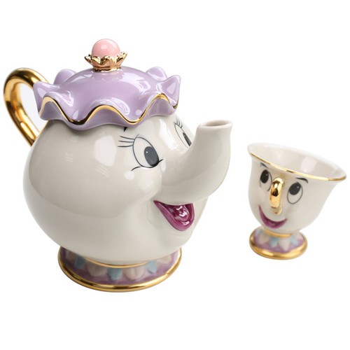 2pcs Beauty And The Beast Teapots Mrs Potts Chip Tea Pot Tea Cup Sugar Bowl Set - Picture 2 of 10