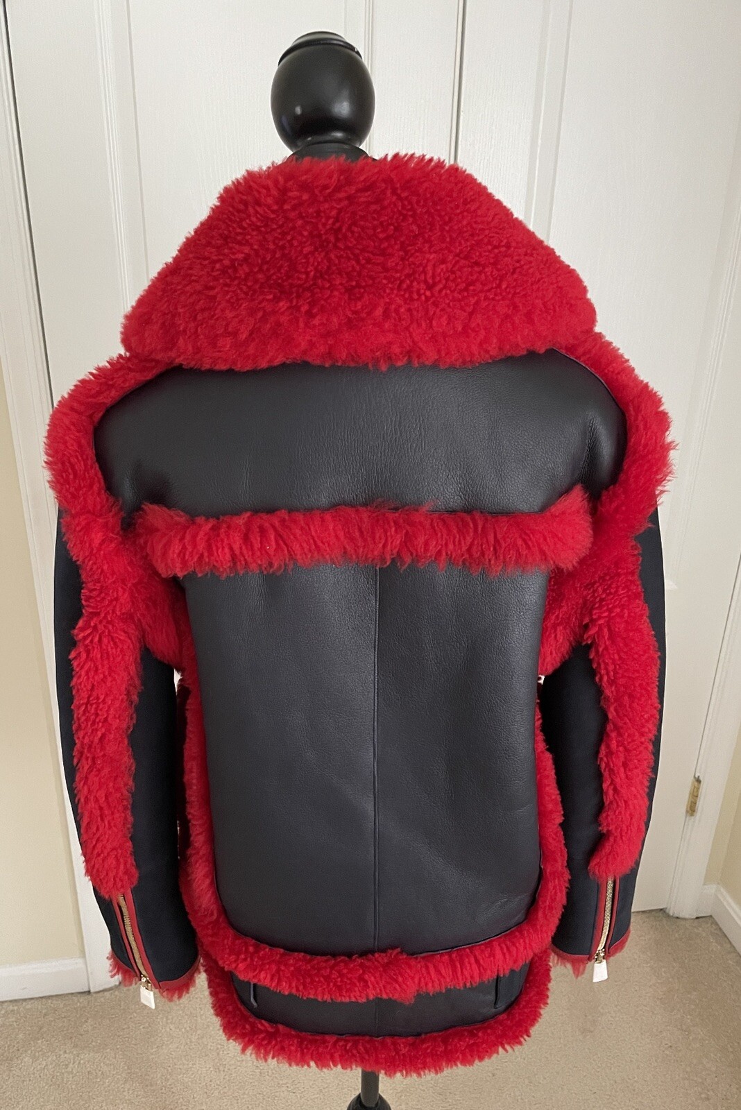 HILFIGER COLLECTION OVERSIZED SHEARLING BIKER JACKET WOMENS SZ 4 NWT image 4