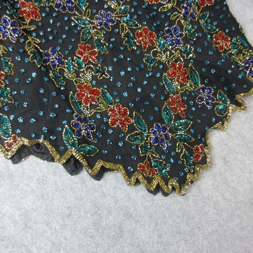 Laurence Kazar Top Adult Women Beaded Floral Short Sleeve Blouse Silk 2X Plus - Picture 4 of 20