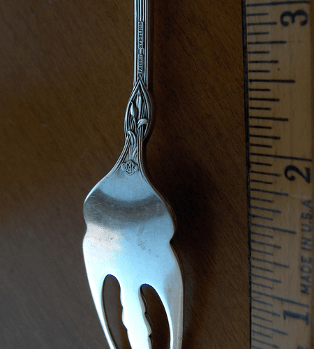 Alvin Fleur-de-Lis Sterling Silber Gurkengabel~Antik~1907~Jugendstil floral - Bild 5 von 6