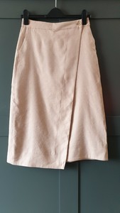 linen wrap midi skirt
