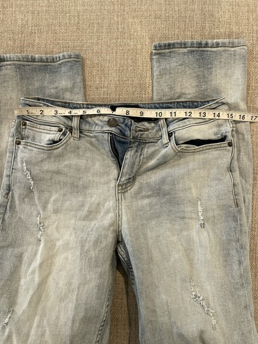 RSQ Jeans BOYS Denim Jeans US Size 18 Slim Fit Black Super Skinny Blue Distress - Picture 6 of 12