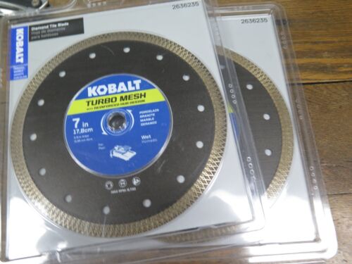 LOT OF 2 BLADES - Kobalt 7" Turbo Mesh Diamond Tile Saw Blades 2636235
