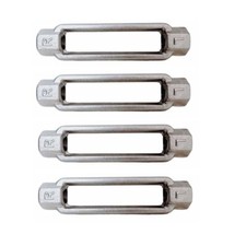 4 Pcs Stainless Steel T316 1/4" x 4" Turnbuckle Body , Mil-spec, 500 Lbs WLL 