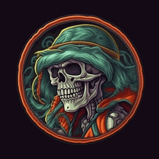 Spooky Skeleton Patch Iron-on Applique Halloween Motorcycle Badge Flames