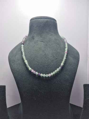 925 Silver Necklace Green Fluorite 6mm Natural Gemstone Jewelry 20 Inches - Picture 8 of 8