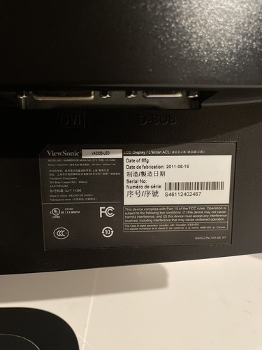 ViewSonic VA2333-LED 23" LCD Monitor w/ VGA Cable Set, KVM Switch, VGA LAN Dock - Picture 6 of 11