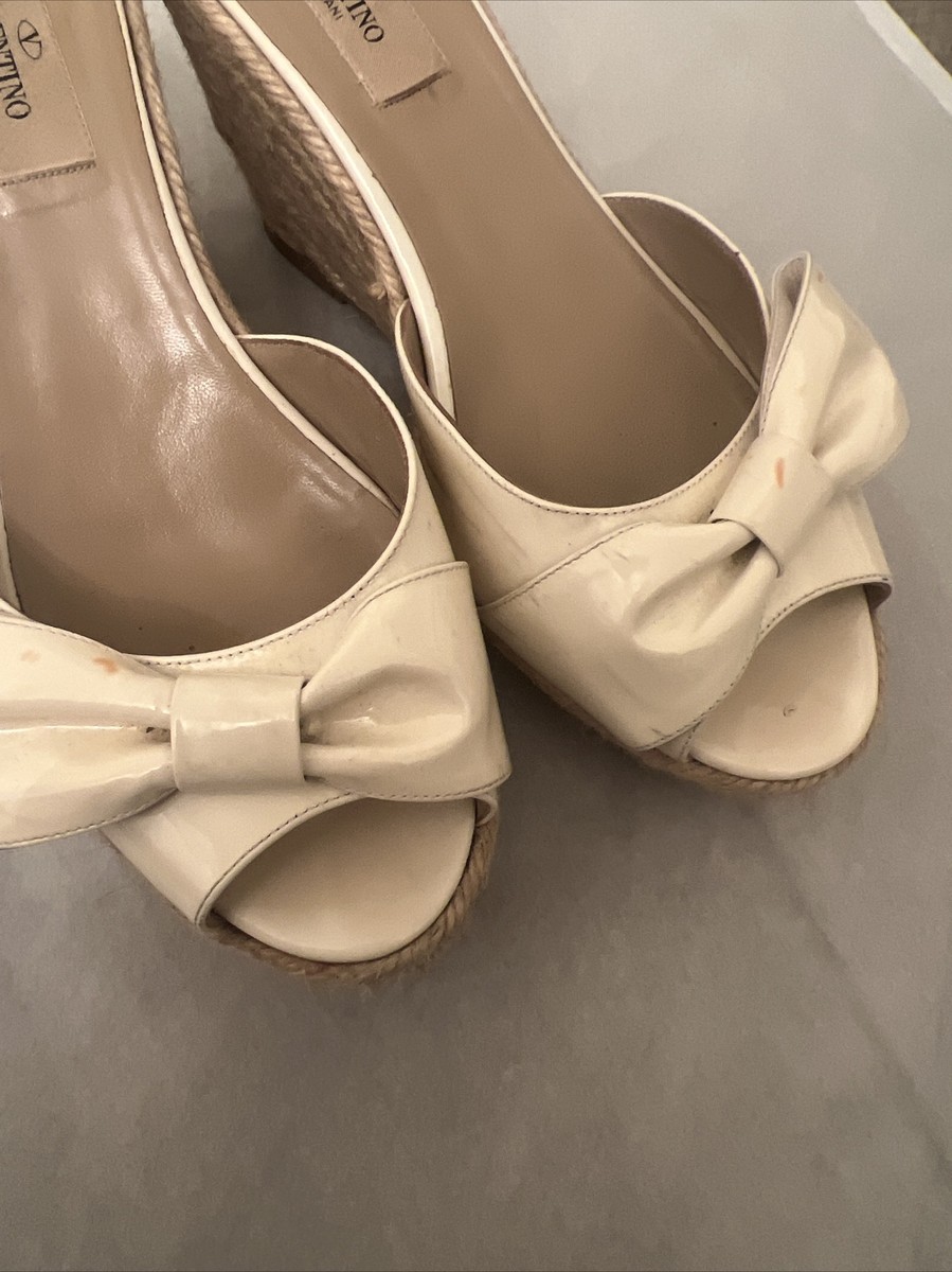 Valentino Garavani Patent Leather Slides Wedges Shoes Size 38 | eBay