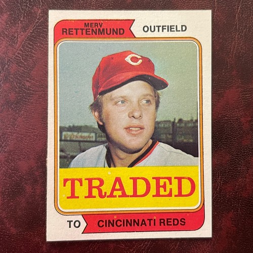 1974 Topps Traded Set MERV RETTENMUND #585T REDS - NM/MINT+ *HIGH GRADE* VENDING - 第 1/2 張圖片