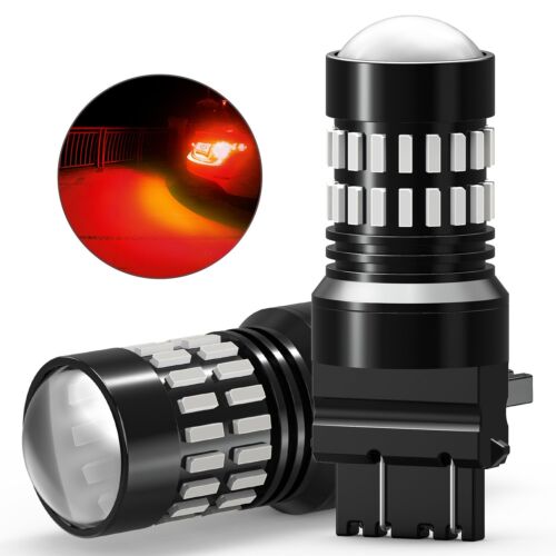 AUXITO 3157 3057 Red LED Strobe Flashing Blinking Brake Tail Light Parking Bulbs - Picture 3 of 12