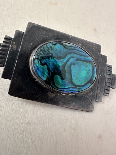 Vintage A.Mapion Signed Sterling Mexican Modernist Brooch - Picture 5 of 8
