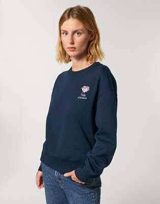 Damen Sweatshirt. Marineblau. TATA D AMOUR COEUR