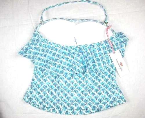 Vineyard Vines Womens Caicos Swimsuit Tankini Top XXS 2XS White Blue Ruffle $72 - Picture 4 of 6