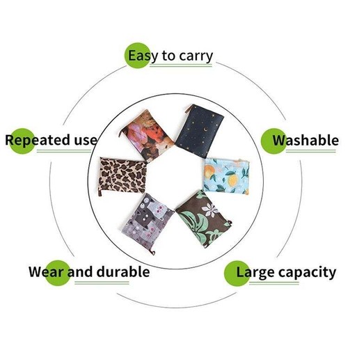 Reusable Shopping Bag Eco Friendly Grocery Bag Large Nylon Waterproof Eco Supply - Picture 2 of 12