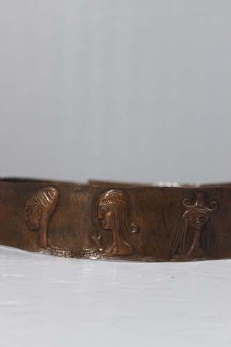 Lorenzo Burchiellaro Ceinture en cuivre repoussé martelé design moderniste 1950s - Imagen 2 de 11
