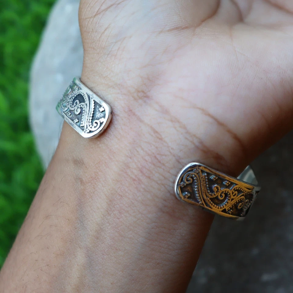 Brazalete australiano doble ópalo de fuego piedras preciosas plata de ley 925 regalo amor Foto 2 de 4