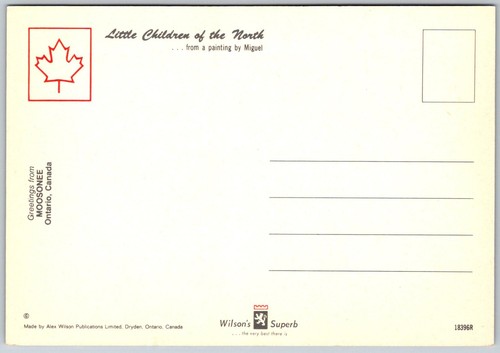 Postcard Ontario Greetings from Moosonee ON Little Children of the North Miguel - Picture 2 of 2