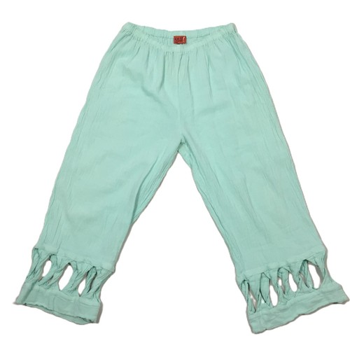 Oh My Gauze Pants Size 2 Aqua Crop Cutout Cuff Accents Pull On Large