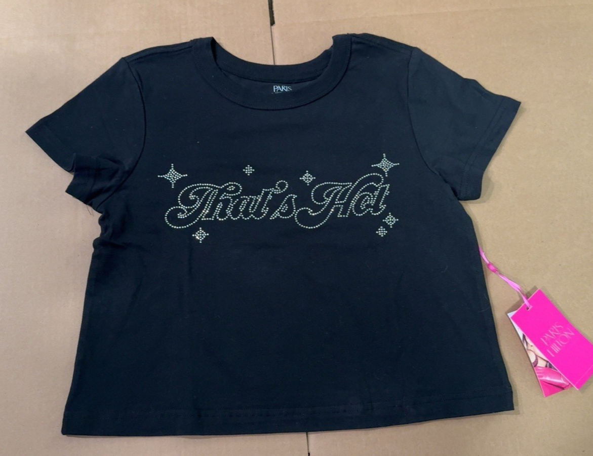 Paris Hilton THATS HOT! BLACK BLING TEE SHIRT SIZE S NEW