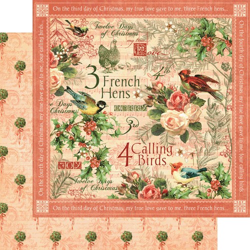 Papel álbum de recortes colección Los doce días de Navidad gráfico 45 5 piezas 12x12 NUEVO - Imagen 8 de 9
