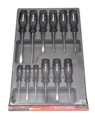 New Snap-on™ SGDXW120B 12pc BLACK Soft Grip Combo Screwdriver Set
