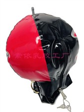 Latex Rubber Gummi Inflatable Ball Mask inflatable hood with lock zip