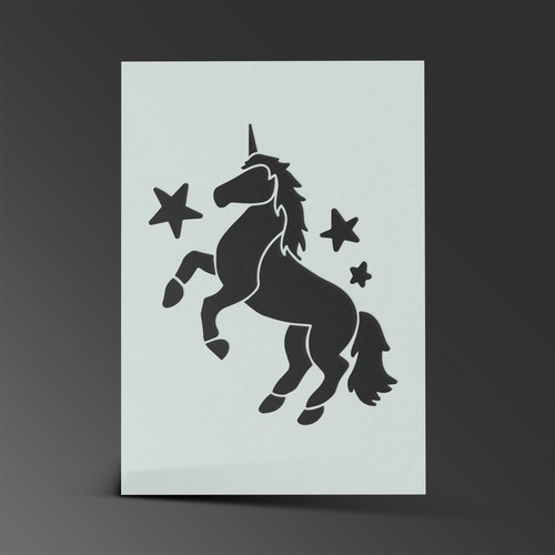 Unicorn Stencil Fantasy Mylar Sheet Painting Wall Art Kids Bedroom 190 Micron - Picture 9 of 13