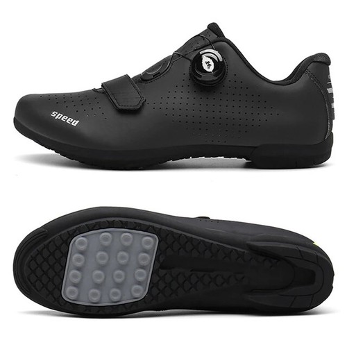Men's Women's Cycling Self Locking Sneaker Mtb Road Bicycle Flat Cleat Shoes - Picture 21 of 24