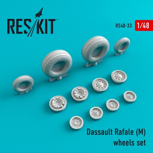 Rafale M wheels set for plastic scale model kit ResKit RS48-0033 Scale 1:48 - Picture 6 of 24
