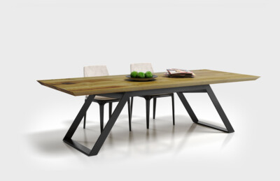 Esstisch Tisch Fold Plus 190/240x120cm Esche Massiv Gestell Metall