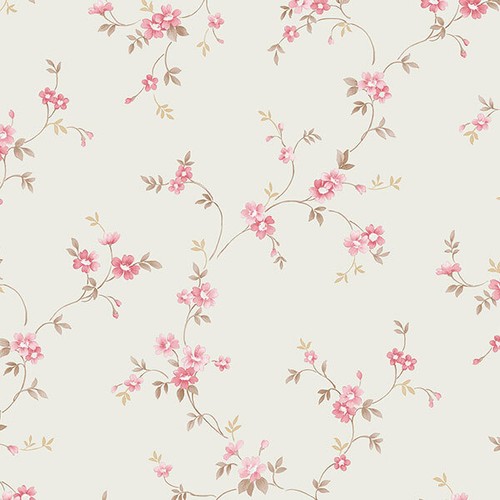 Norwall Wallcoverings PR33834 Floral Prints 2 Como Trail Wallpaper Beige  Pink - Picture 1 of 3