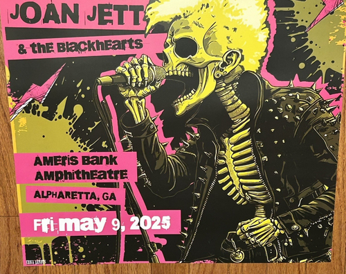 Billy Idol & Joan Jett May, 2025 Tour Poster, Atlanta, GA Uncirculated - Picture 4 of 5