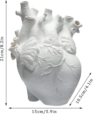 Vaso a Forma Di Cuore Anatomico in Resina, Scultura Vaso Arte, Arredamento  per L 726084751460
