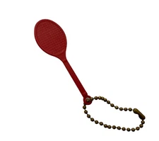 VTG 50-60's Plastic Red Tennis Racket Charm Cracker Jack Gumball 2.5” Keychain