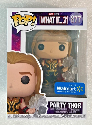 Party Thor Funko Pop #877 Marvel ¿Qué pasaría si...? Caja exclusiva de Walmart sin abrir