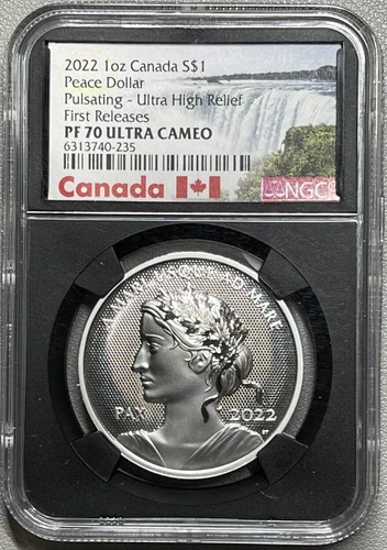 2022 CANADA PULSATING PEACE DOLLAR NGC PF70 ULTRA HIGH RELIEF - Black Core