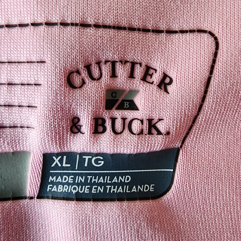CUTTER & BUCK Golf Polo Shirt Womens XL Pink Dry Tec 1/4 Zip Top Collar Tennis Foto 3 de 4