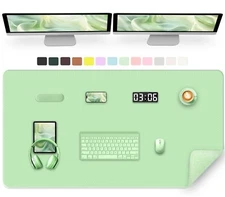 47.2" x 23.6" Large Desk Pad Mat - Non-Slip PU Leather Desk Mat Large Mouse P...