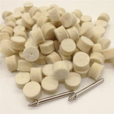 Drilax 100 Pcs 1/2 3/8 Inch Wool Felt Polishing Buffing Pad With Screw Mandrels