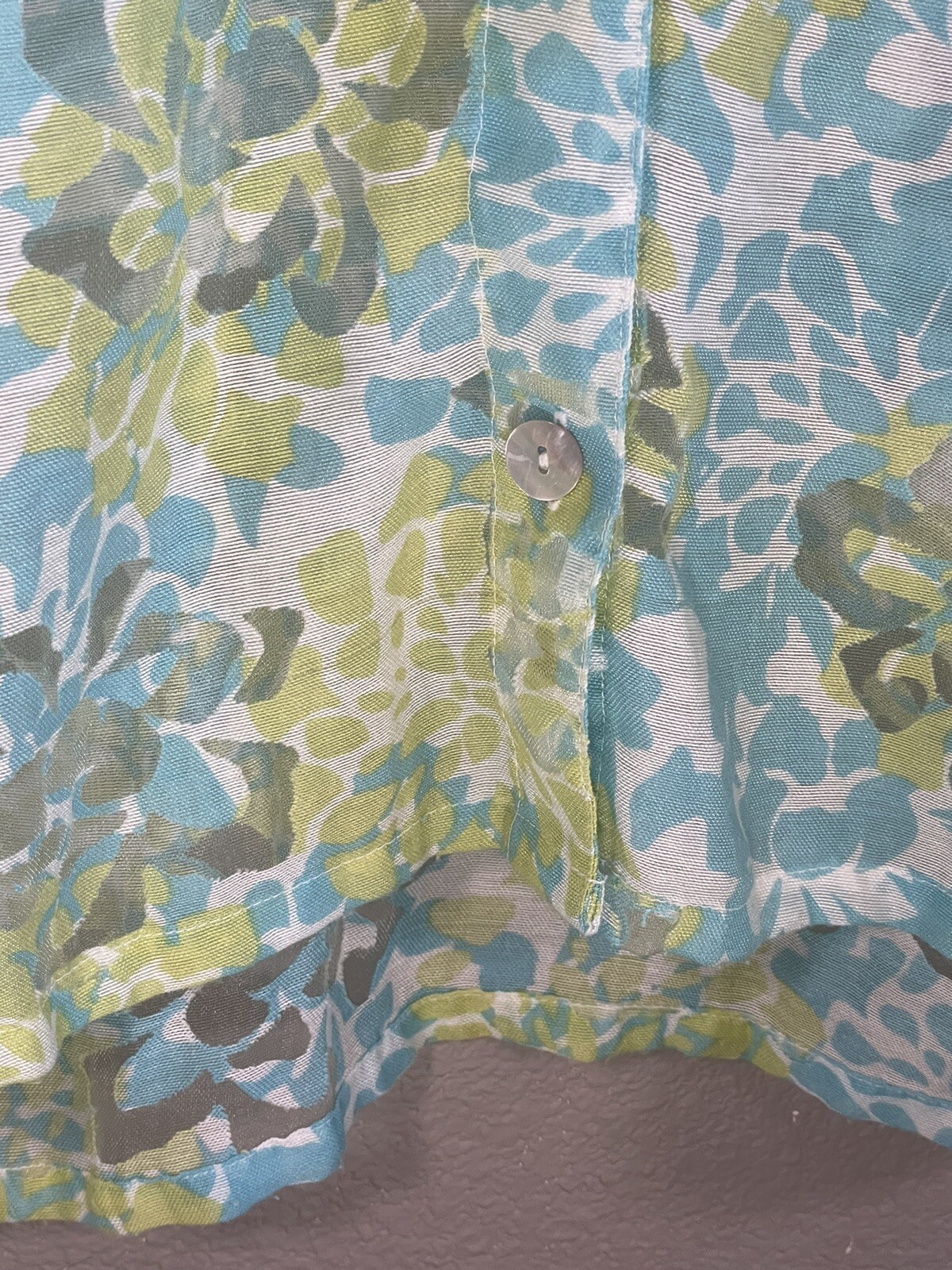 Ruby Rd Women's Sheer Button Down Top Tropical Co… - image 5