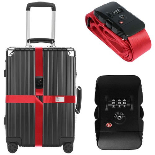 Cross Luggage Strap TSA Customs Lock Luggage Strap Adjustable Length Suitcase