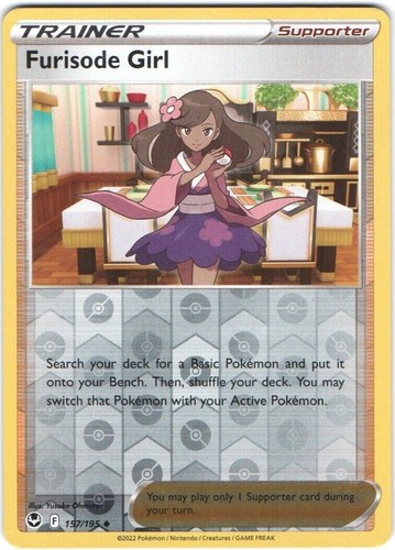 Pokemon - FURISODE GIRL - 157/195 - Reverse Holo - Silver Tempest - NM/M